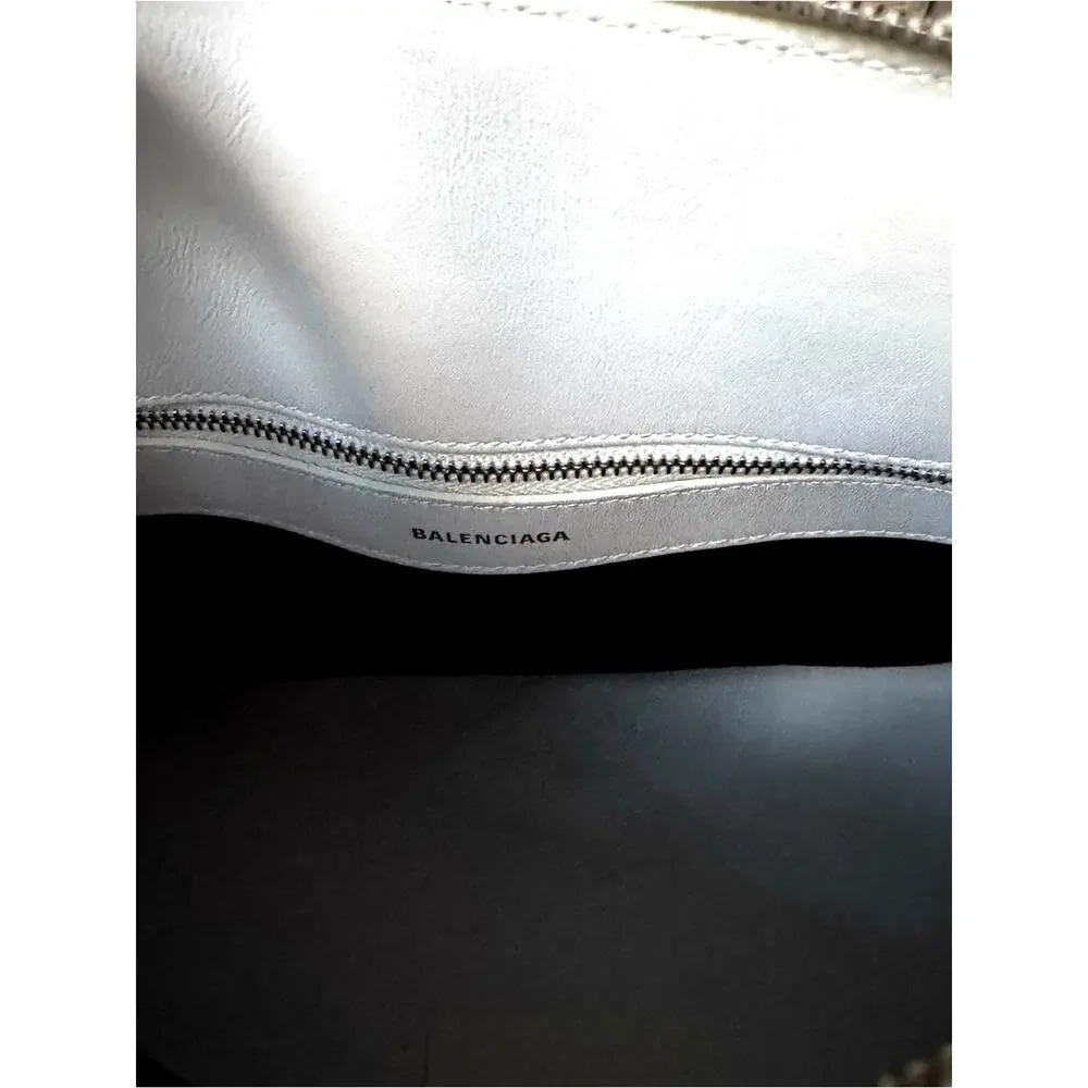 Balenciaga Ville Small Top Handle White Leather Bag